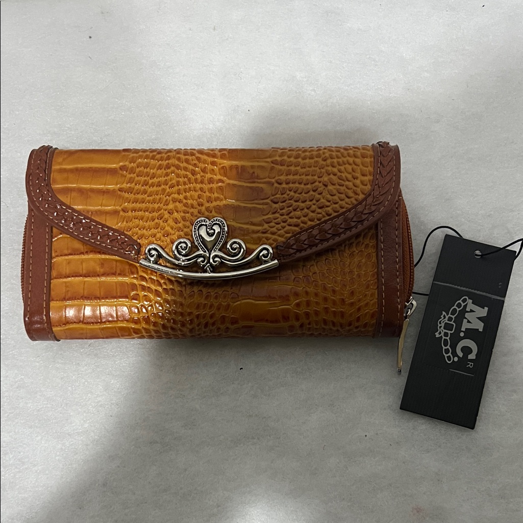 Brown Crocodile Pattern Wallet